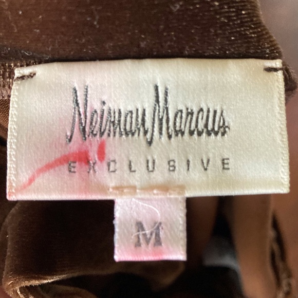 Neiman Marcus Tan Brown Velvet Trim Tank Top M - Picture 3 of 4